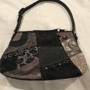 Coach black & grey patchwork purse